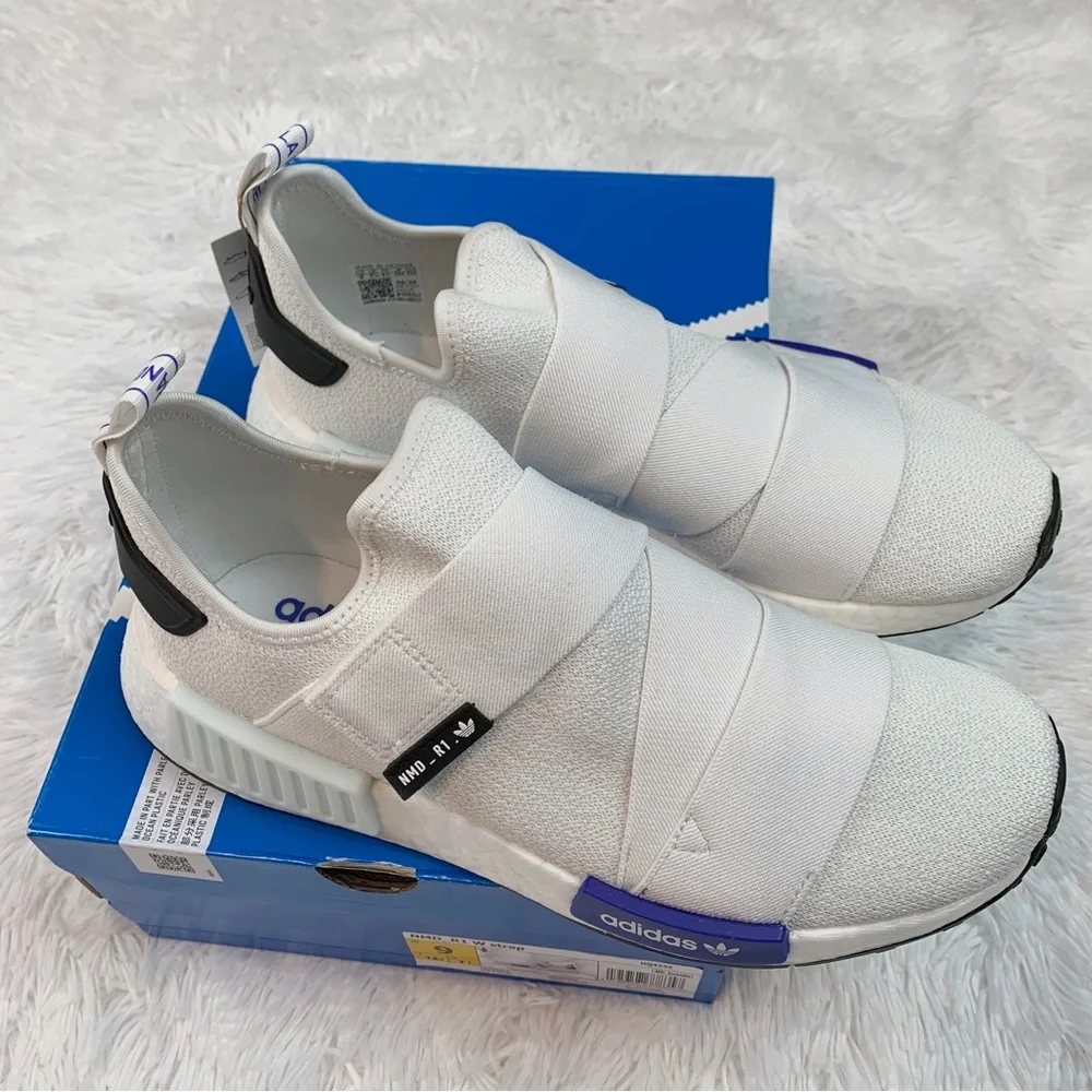 adidas women Originals NMD_R1 Strap cloud White Lucid‎ Blue Core Black shoes